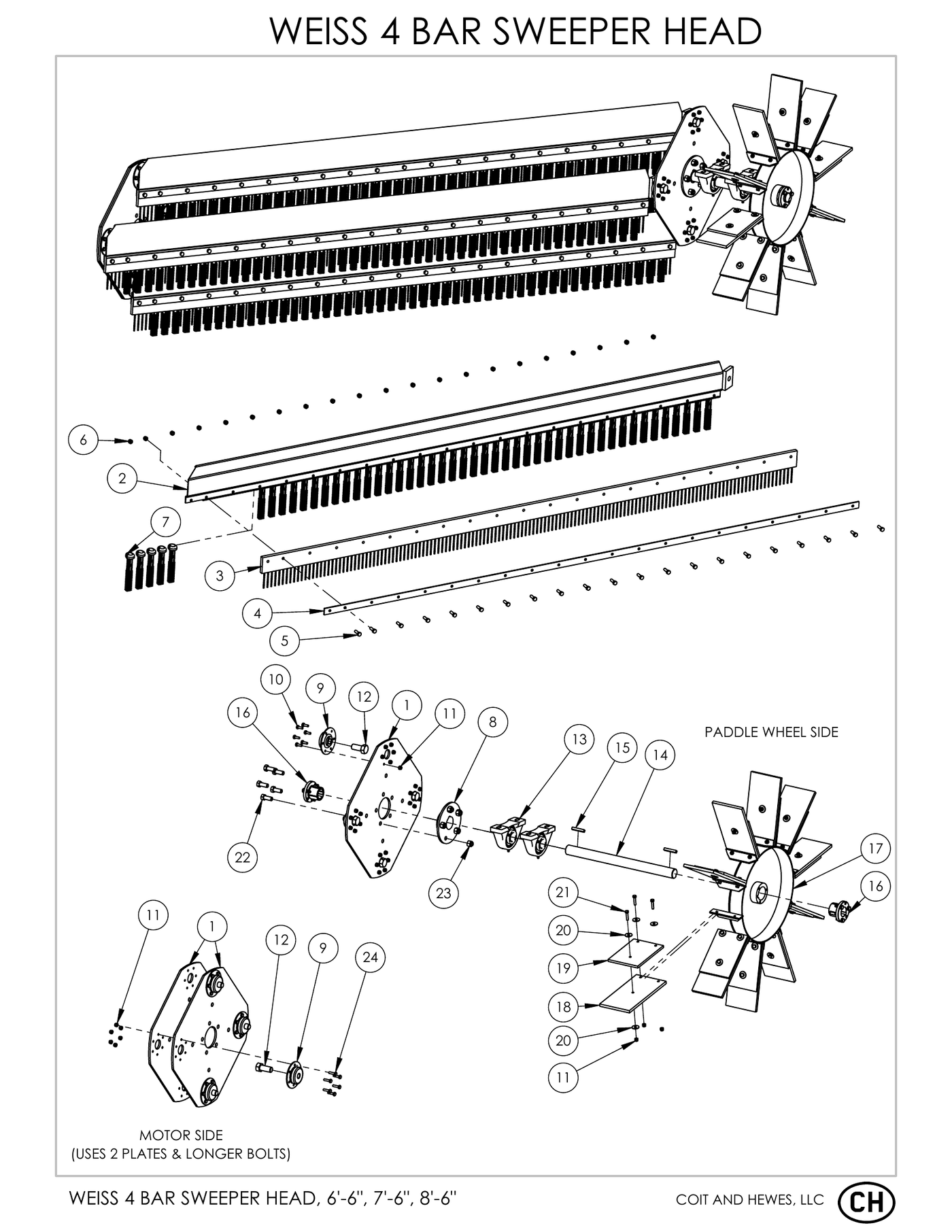 Weiss McNair 4 Bar Sweeper Head — Parts Viewer — Parts Diagram